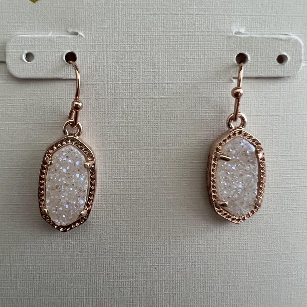 Kendra Scott Lee Rose Gold Druzy earrings - Picture 4 of 6